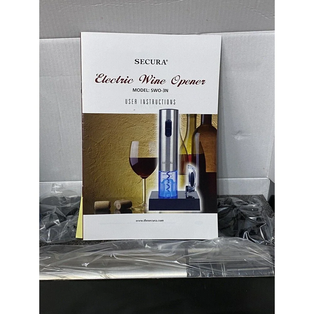 Secura Electric Wine Opener Automatic Electric Wine Bottle Corkscrew With Stand